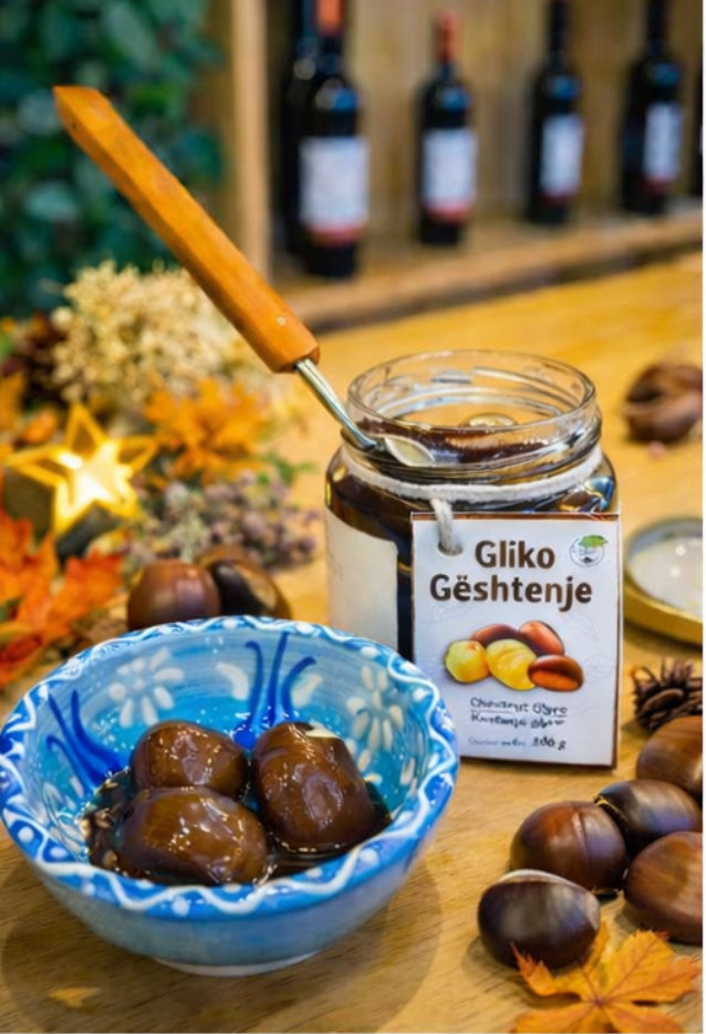 Gliko van Kastanjes – Hele Kastanjes in Siroop – Traditioneel Albanees Zoet