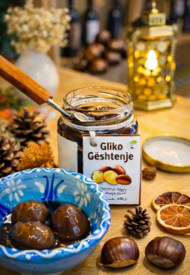 Gliko van Kastanjes – Hele Kastanjes in Siroop – Traditioneel Albanees Zoet