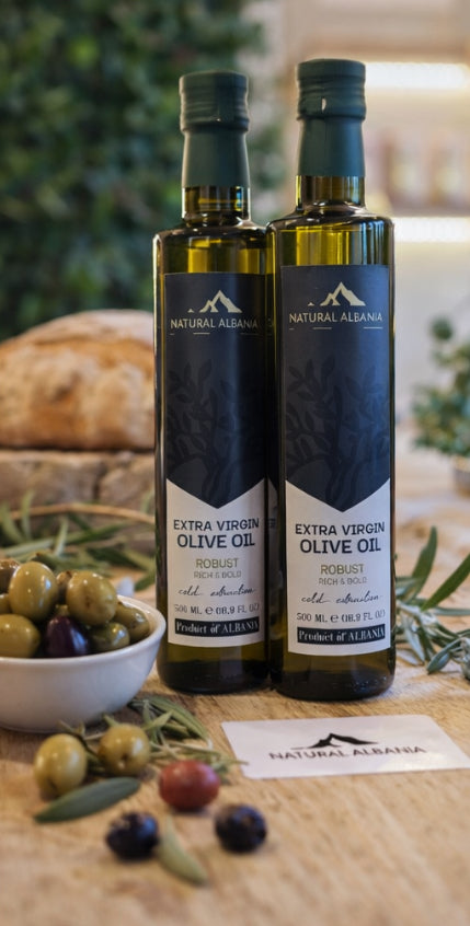 Extra Vierge Olijfolie – Robust & Koudgeperst – Product uit Albanië